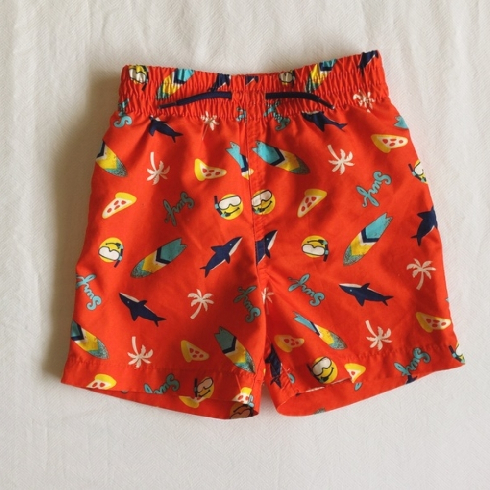 joe fresh orange surf swim trunks 18-24 months baby toddler boy